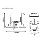 Foco Downlight LED Orientable Redondo Ø85mm 5w Blanco